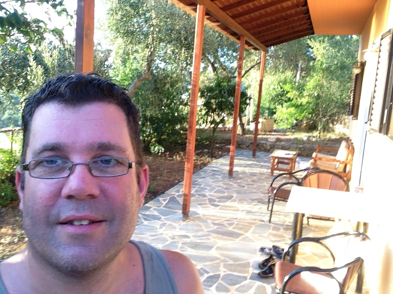 My office for the week! Downstairs verandah of our rented villa